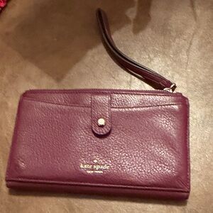 Kate Spade Plum Leather Wristlet